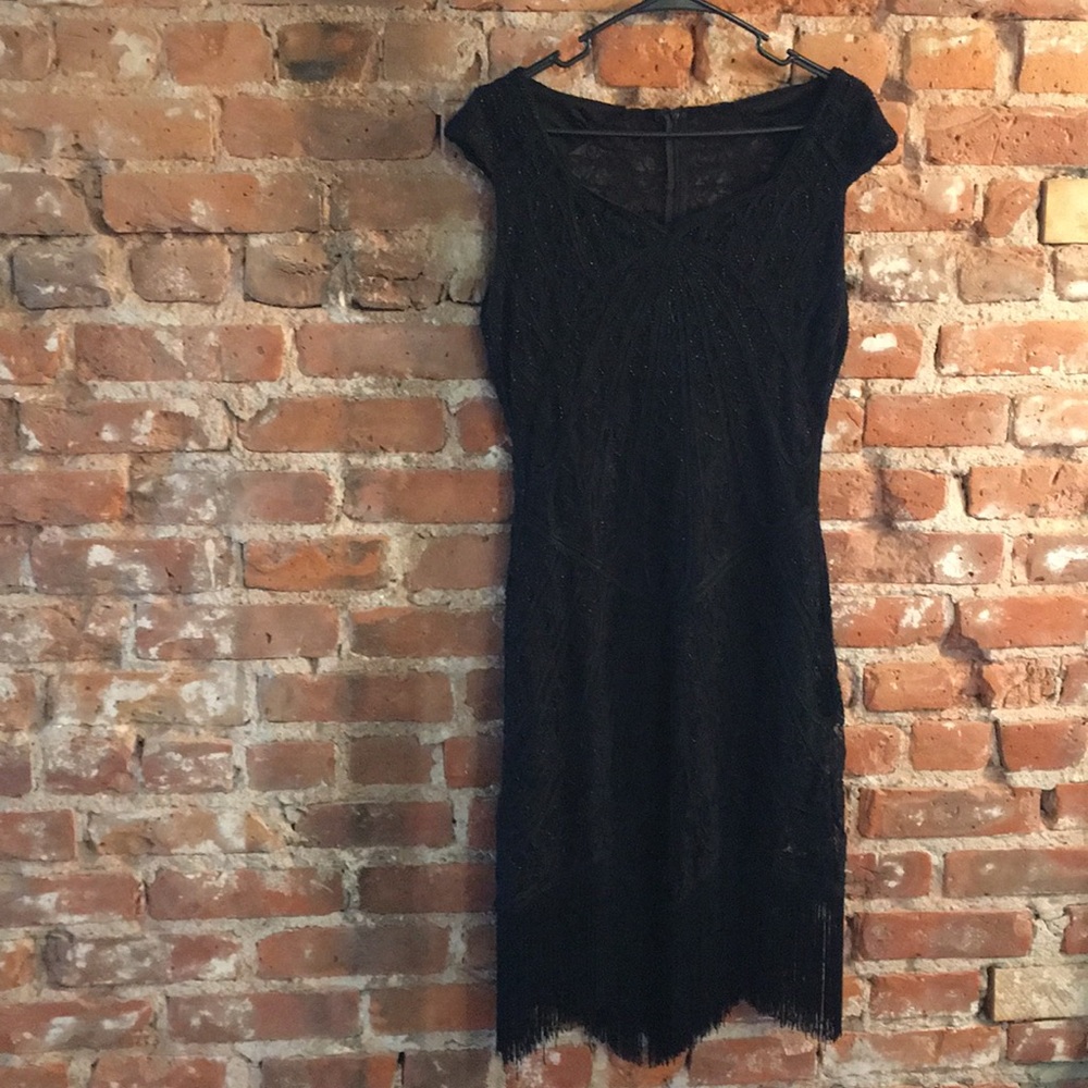 Black Beaded Flapper Dress